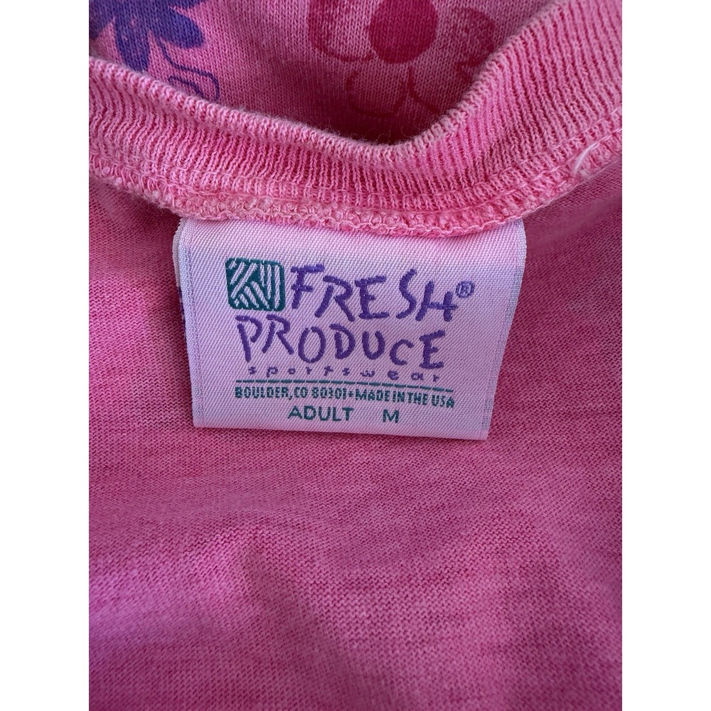 Fresh Produce Vintage Dress Sz M Pink Floral Tank USA Made 90s Cottagecore Beach - Picture 8 of 8